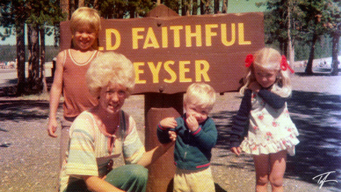 Visiting Yellowstone in 1976 with my family—I'm the little one