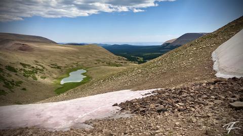 Top of Gabbro Pass above Lake Wilde on the Uinta Highline Trail