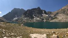 The majestic Temple Lake with Temple Peak in the background