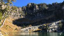 The cliffs surrounding Bloomington Lake