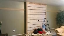 Faux shiplap is now on the "box"
