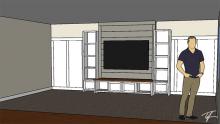SketchUp rendering of the feature wall